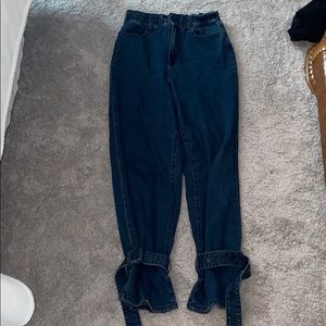 Weworewhat Paperbag buckle jeans